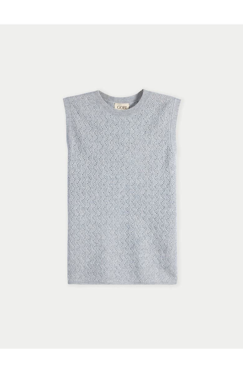 Gobi Cashmere Ajour Knit Crewneck Cashmere Vest, Main, color, High Rise