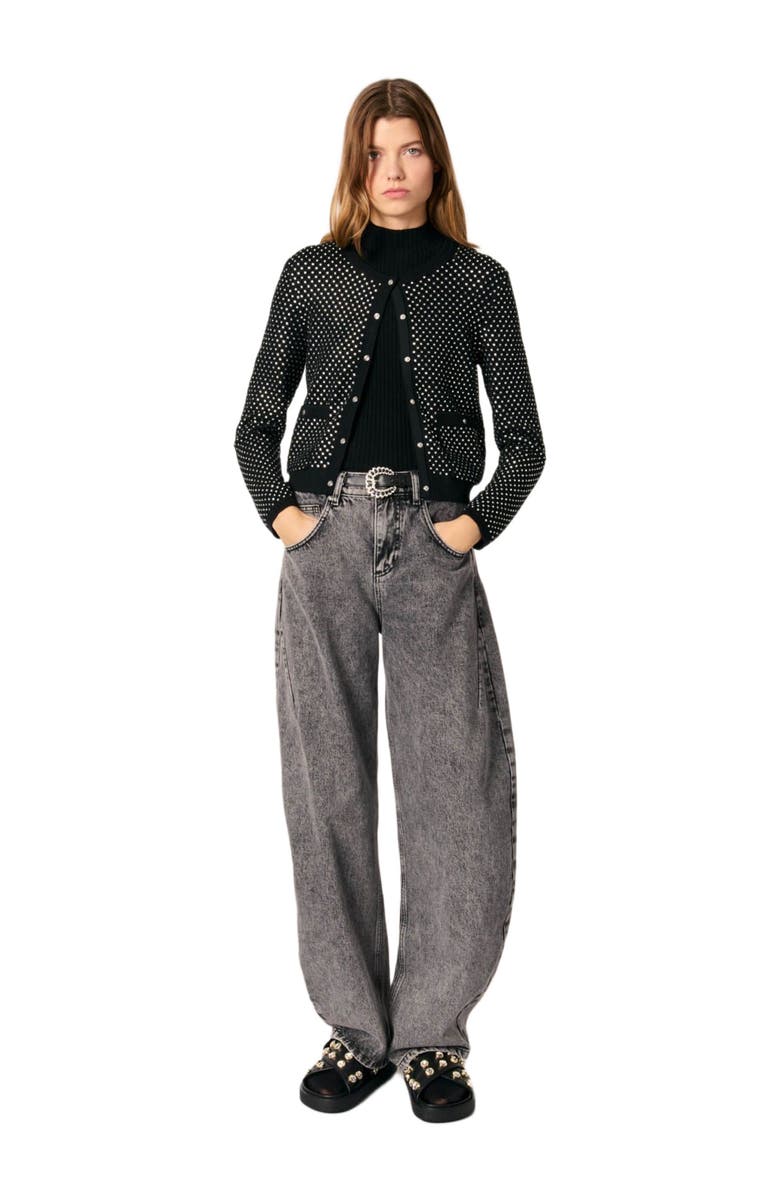 maje Rhinestone cardigan, Main, color,