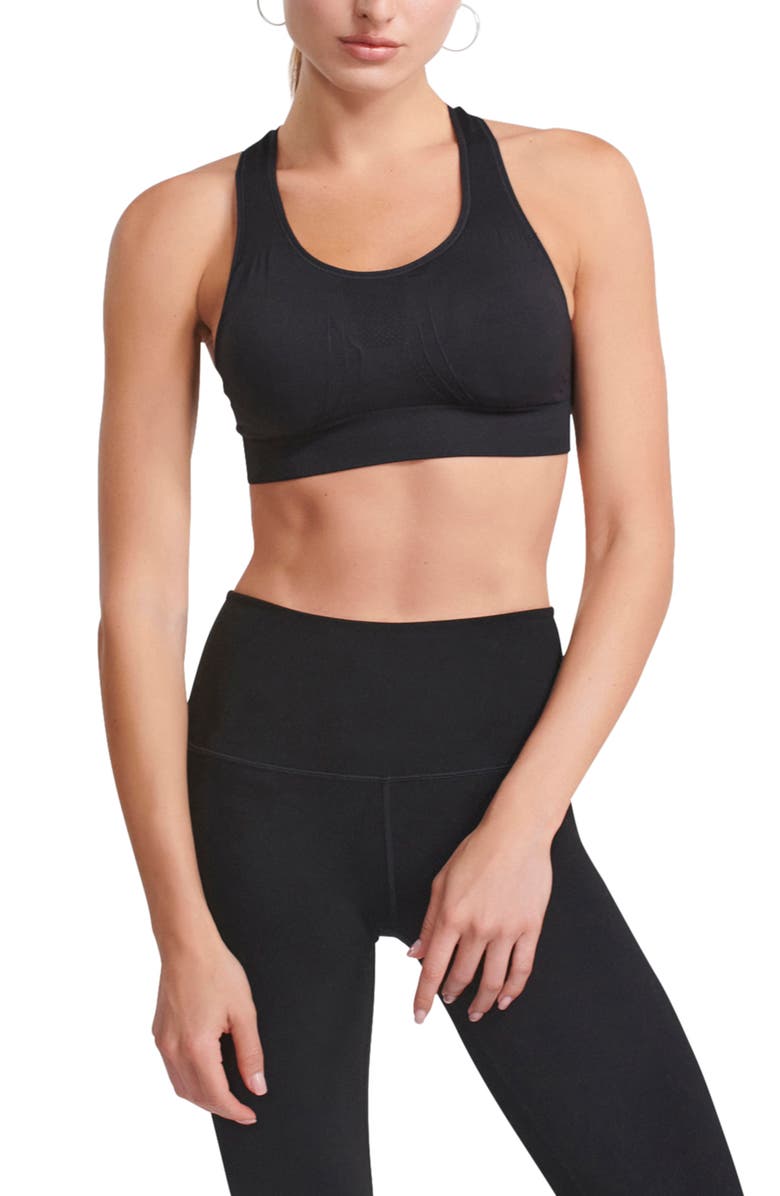 Underoutfit The Nowsunday Racerback Sports Bra, Alternate, color, Black
