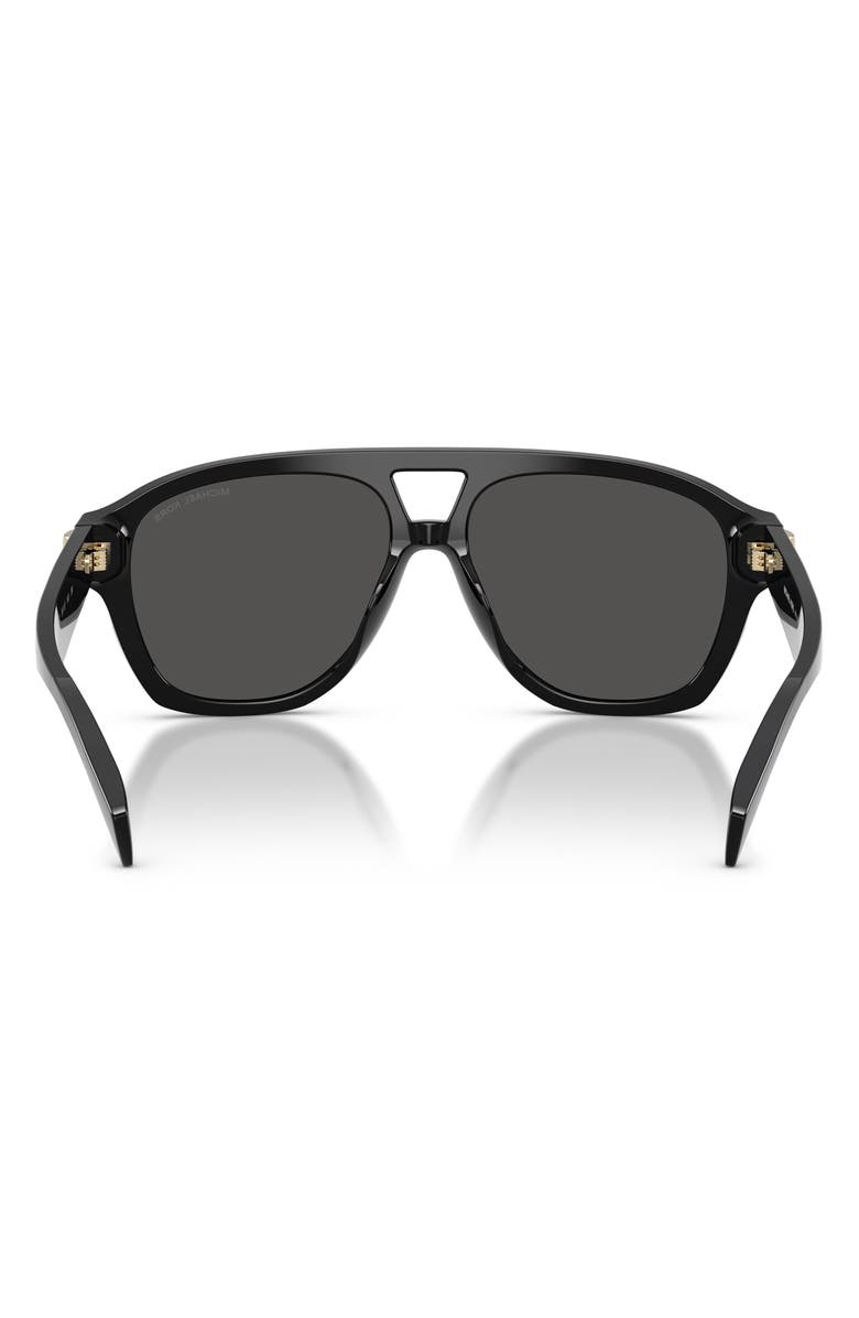 Michael Kors Grenada 56mm Aviator Sunglasses, Alternate, color, Black / Grey Mono