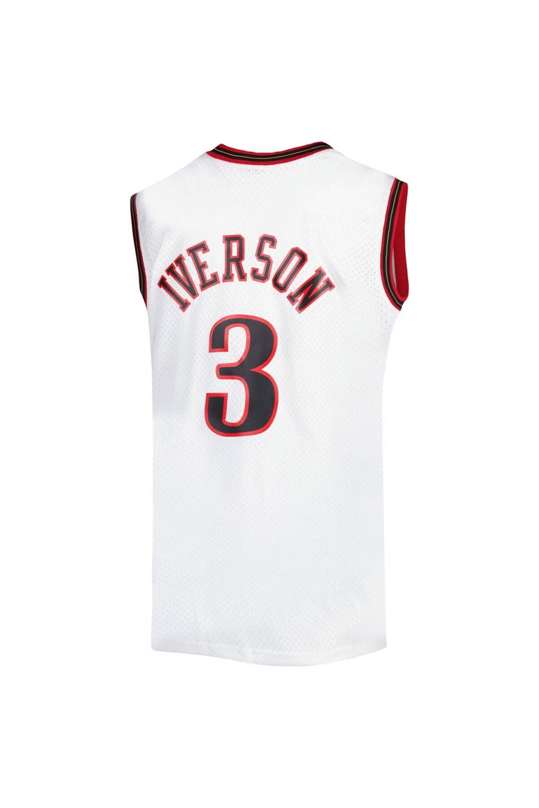 Men's Mitchell & Ness Allen Iverson White Philadelphia 76ers Big & Tall Hardwood Classics 1996/97 Swingman Jersey, Alternate, color, White