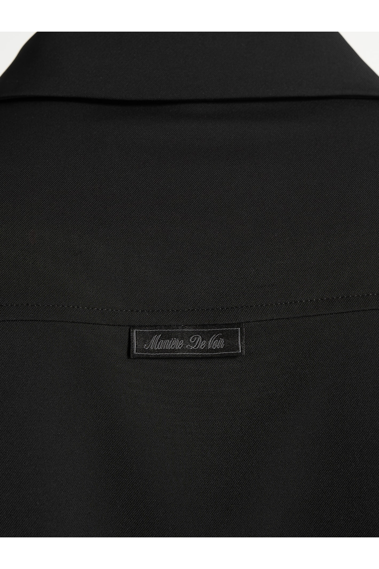Valen Embroidered Closure Long Sleeve Shirt, Alternate, color, Black
