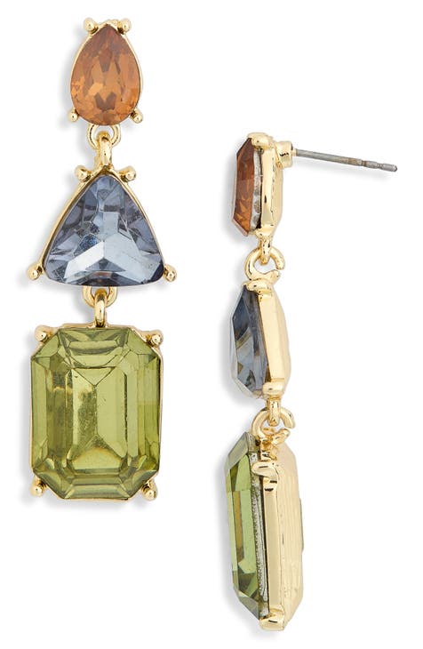 Geo Stone Drop Earrings