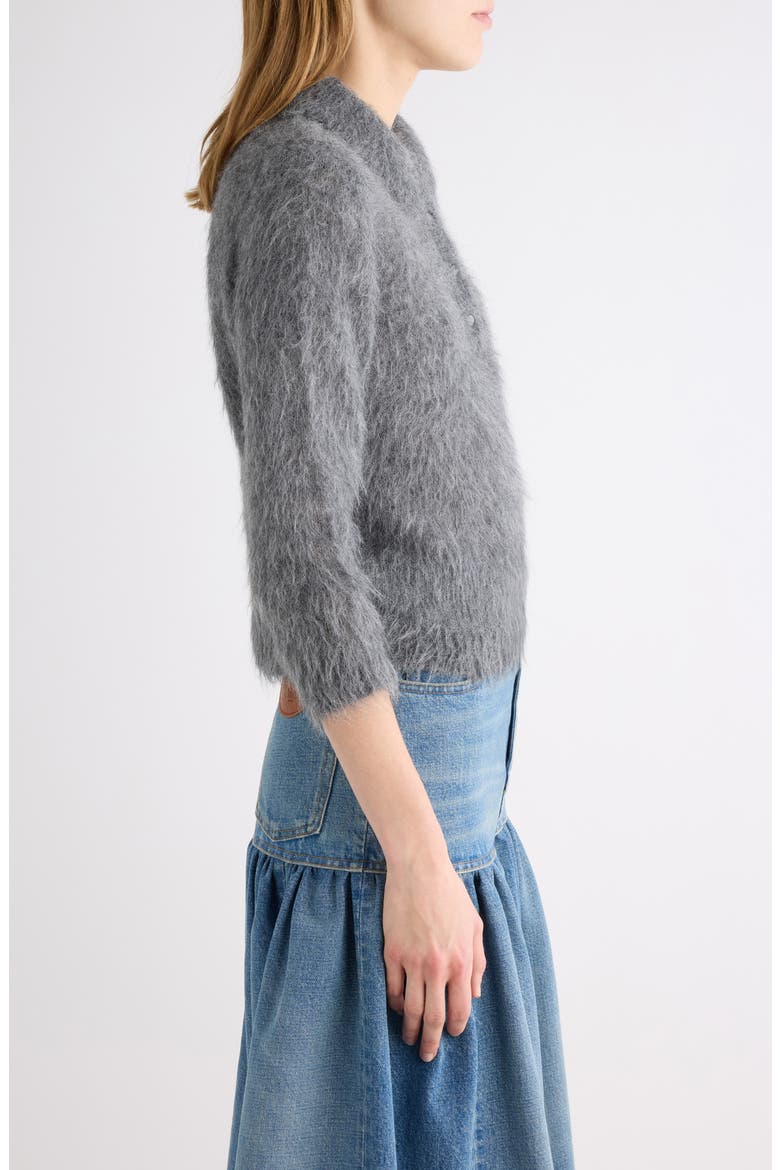 Brushed Alpaca Blend Polo Sweater, Alternate, color, SMOKY GREY