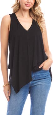 Karen Kane Drape Layered Asymmetric Tank