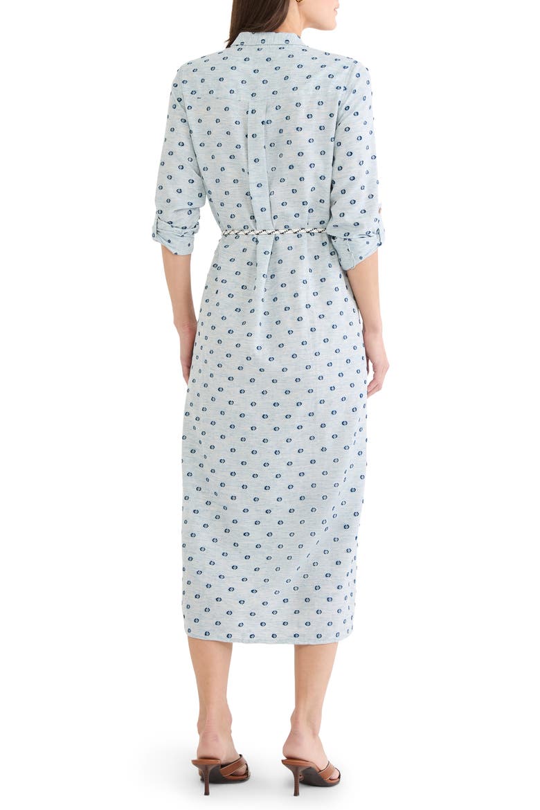 Liana Clip Dot Midi Shirtdress, Alternate, color, BLUE MULTI