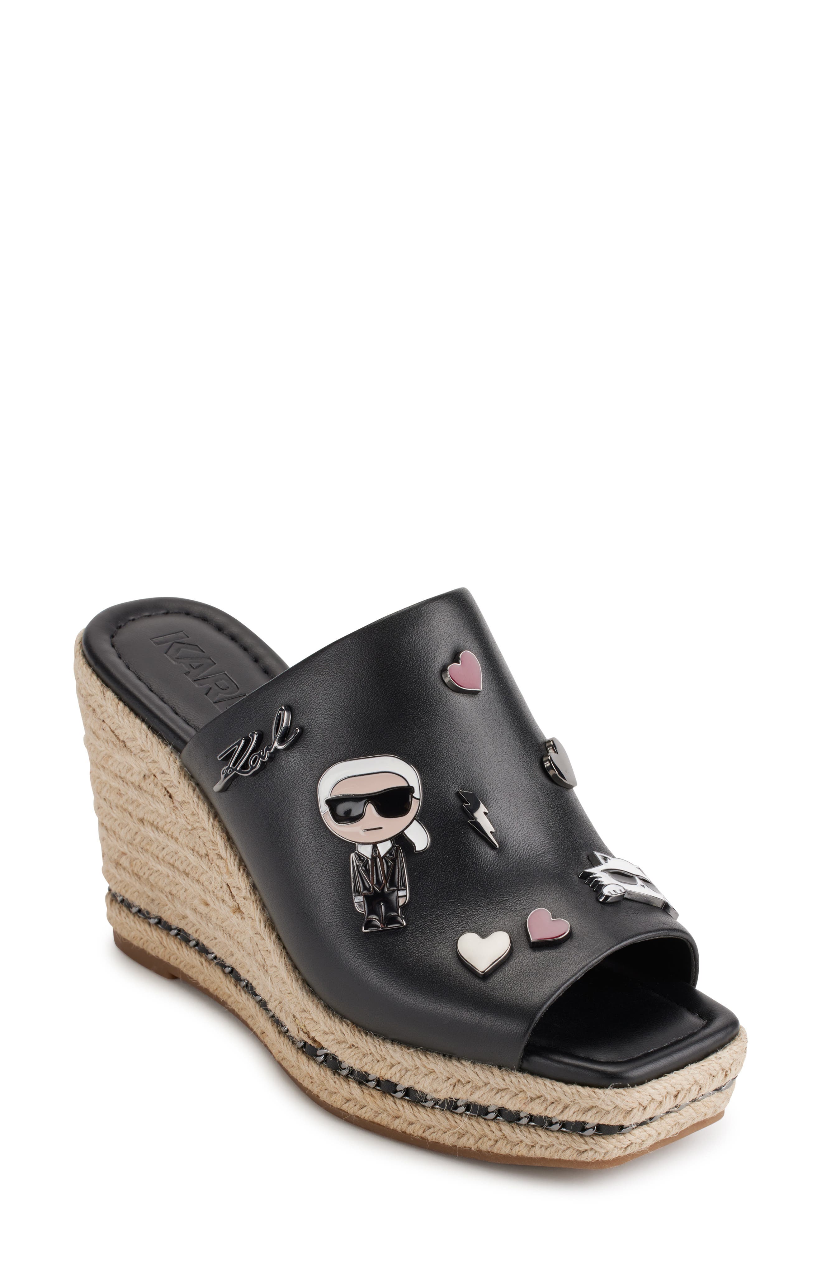 KARL LAGERFELD PARIS Corissa Pin Espadrille Platform Slide Sandal, Main, color, 