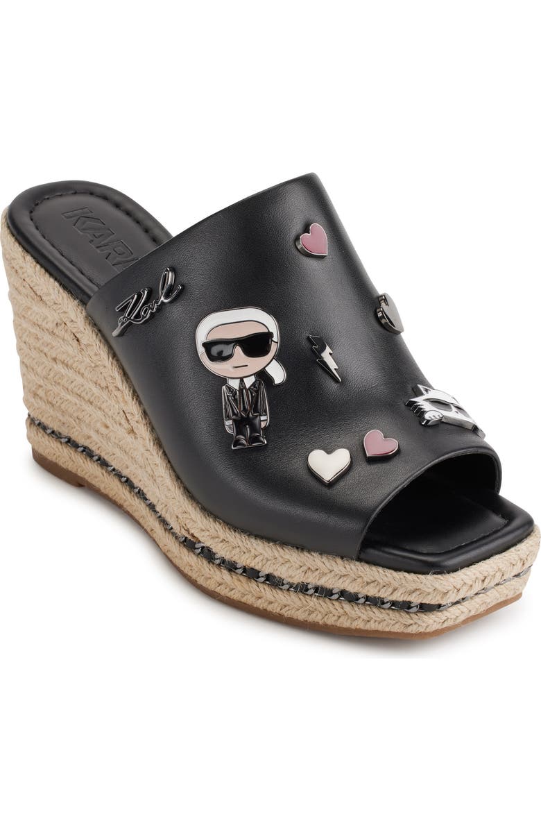 KARL LAGERFELD PARIS Corissa Pin Espadrille Platform Slide Sandal, Main, color,