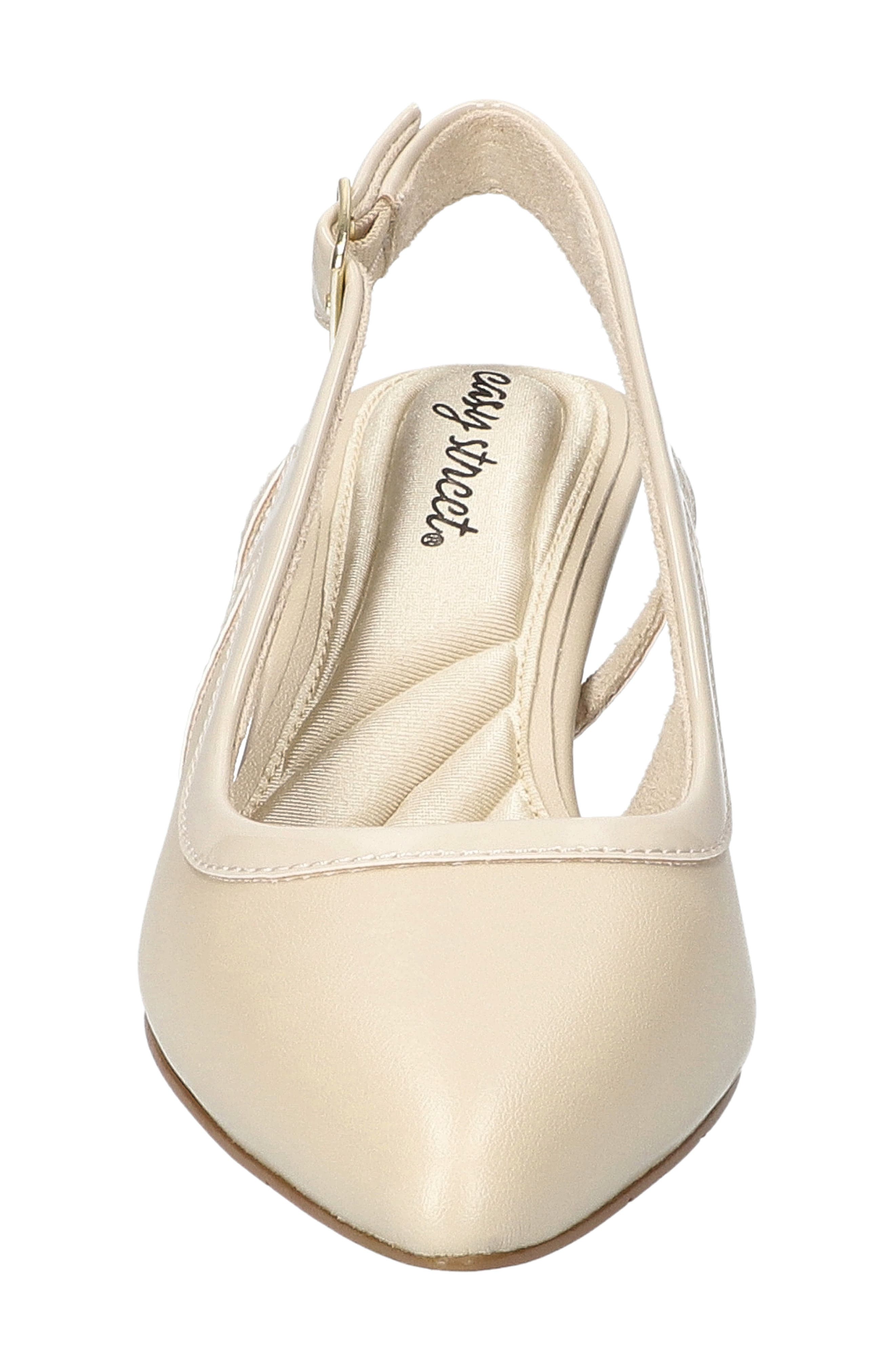 EASY STREET Glisten Kitten Heel Slingback Pump, Alternate, color, Bone