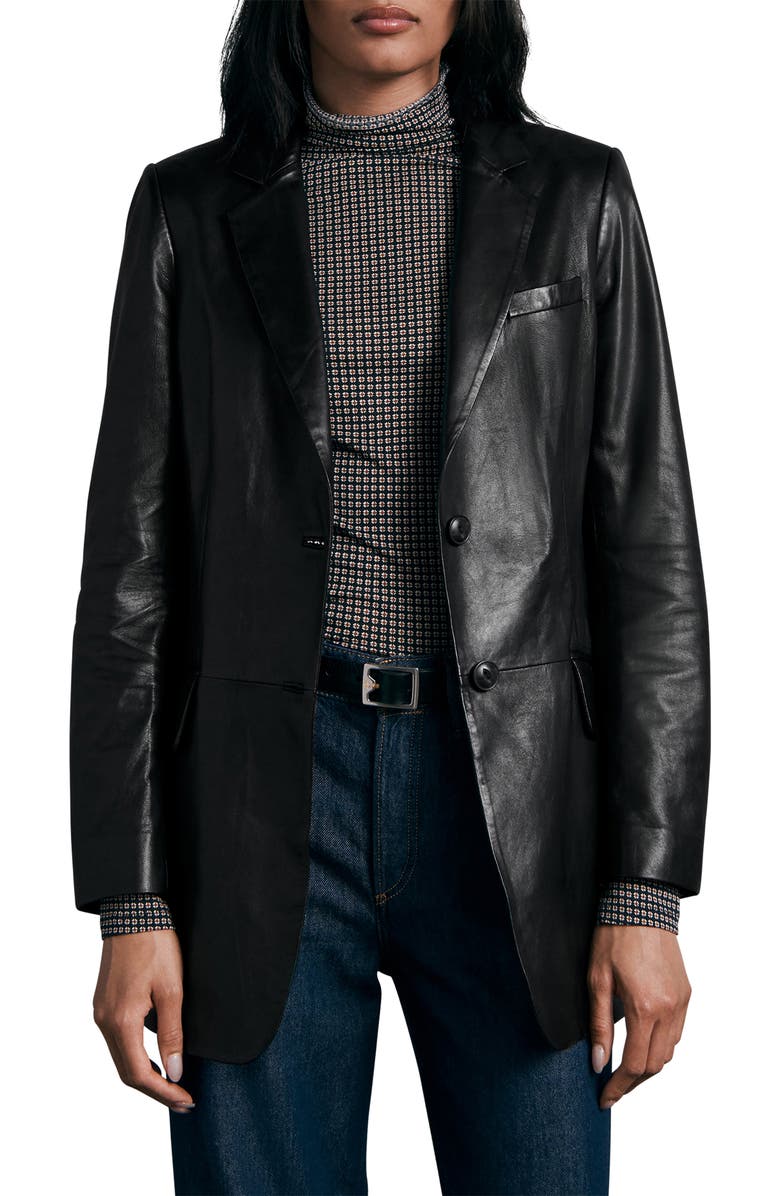 rag & bone ICONS Charles Leather Blazer, Main, color, 