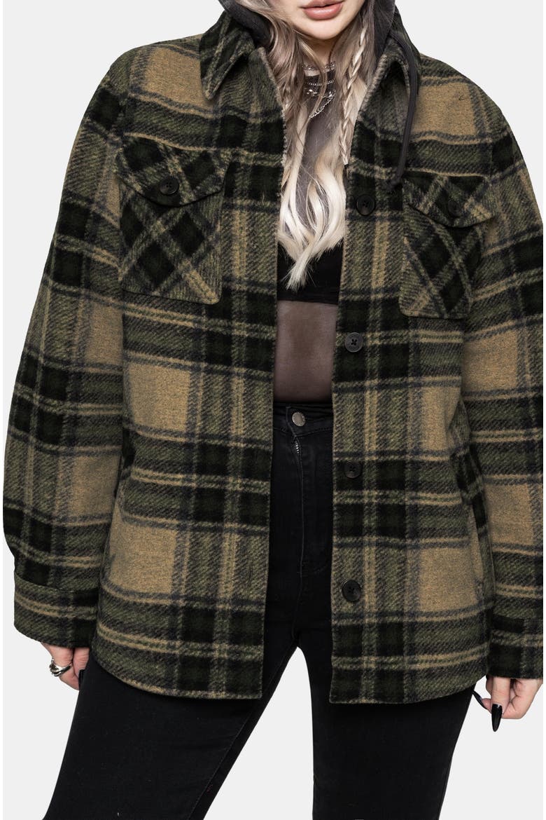 Trellis Lightweight Shacket, Alternate, color, Green