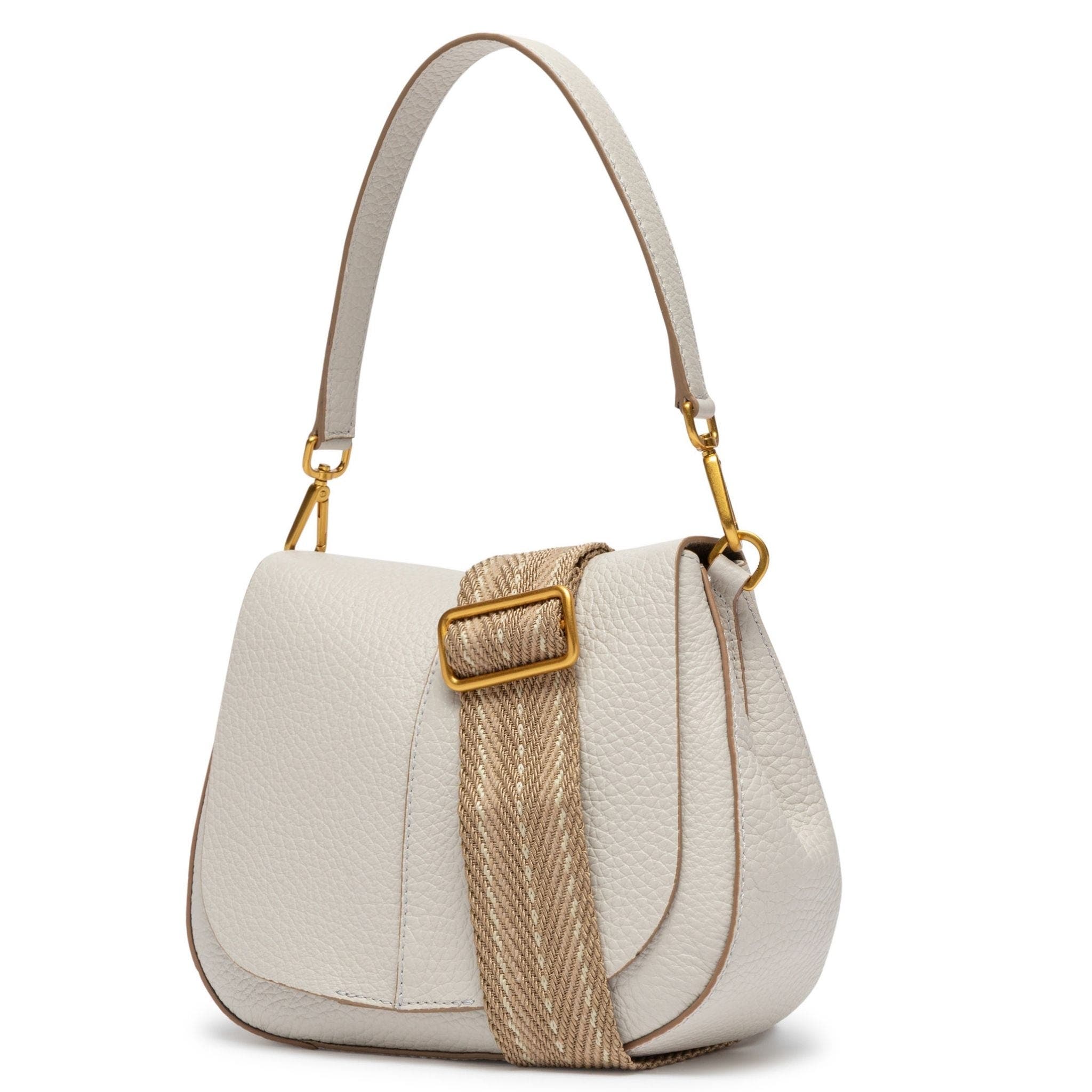 Helena Round Leather Shoulder Bag, Alternate, color, off-white
