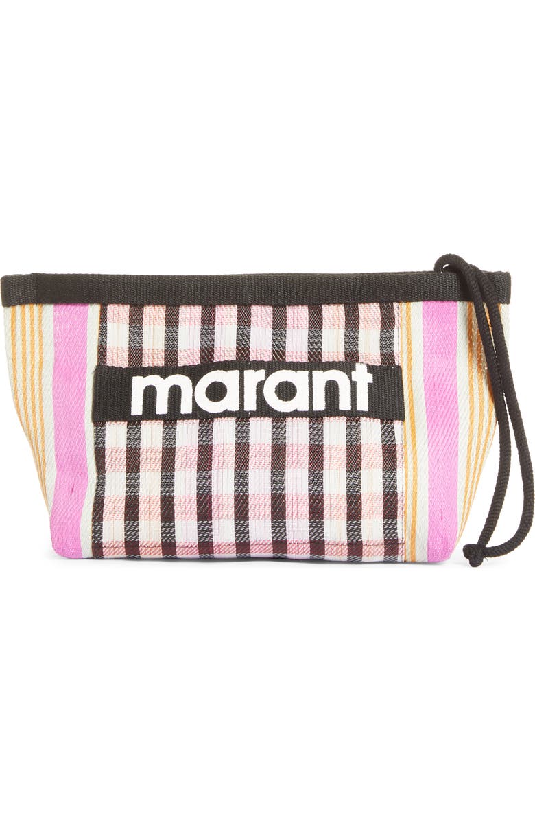 Isabel Marant Powden Logo Clutch, Main, color,