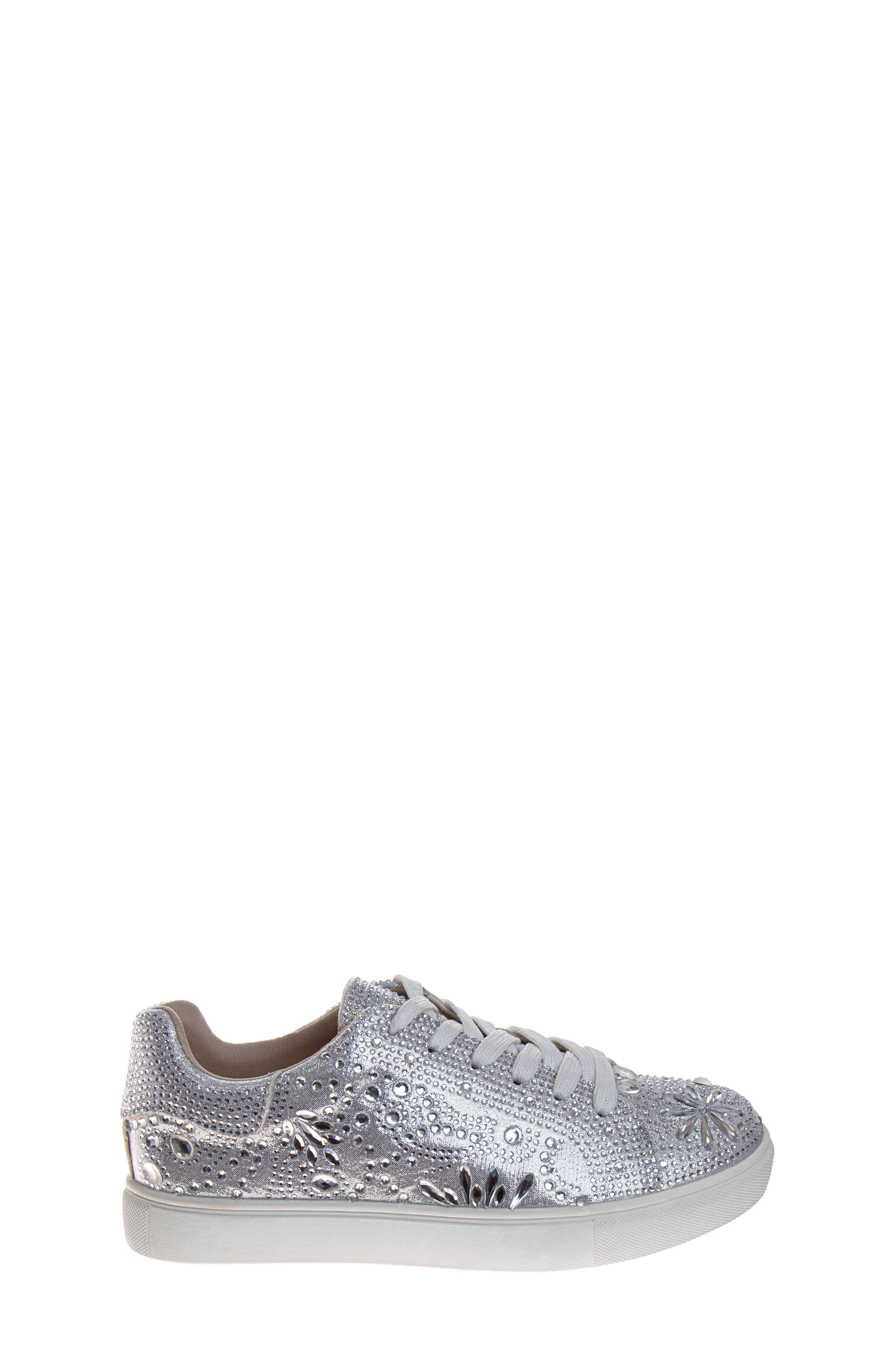 BADGLEY MISCHKA Kids
 Glitzy Sneaker, Alternate, color, Silver