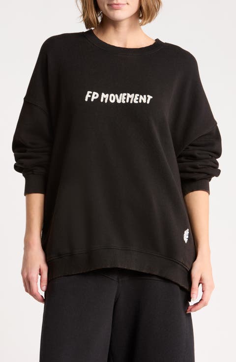 FP Movement All Star Embroidered Logo Cotton Blend Sweatshirt