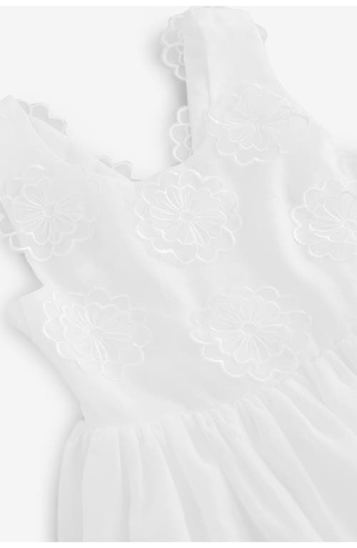 Laura Ashley Kids' 3d Floral Embellished Dress In White