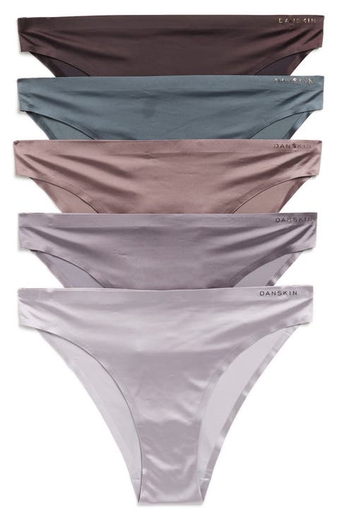 Assorted 5-Pack Shiny Cheeky Bikini Briefs