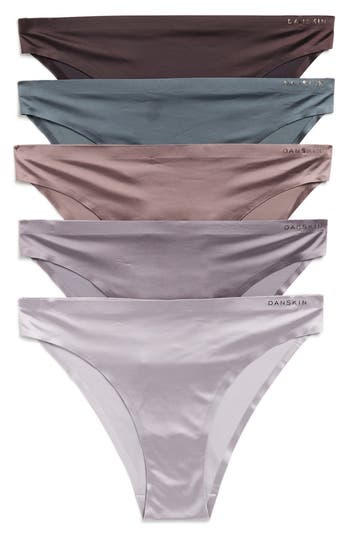 Danskin Assorted 5-pack Shiny Cheeky Bikini Briefs In Multi