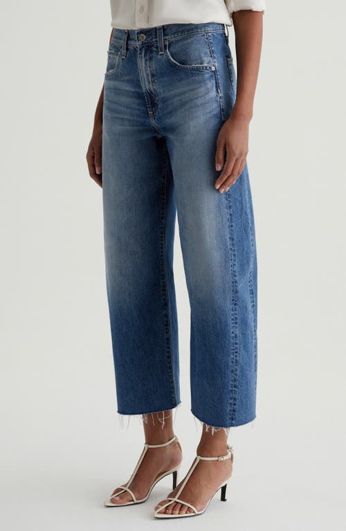 Ag Hattie Raw Hem High Waist Crop Barrel Leg Jeans In Gemini