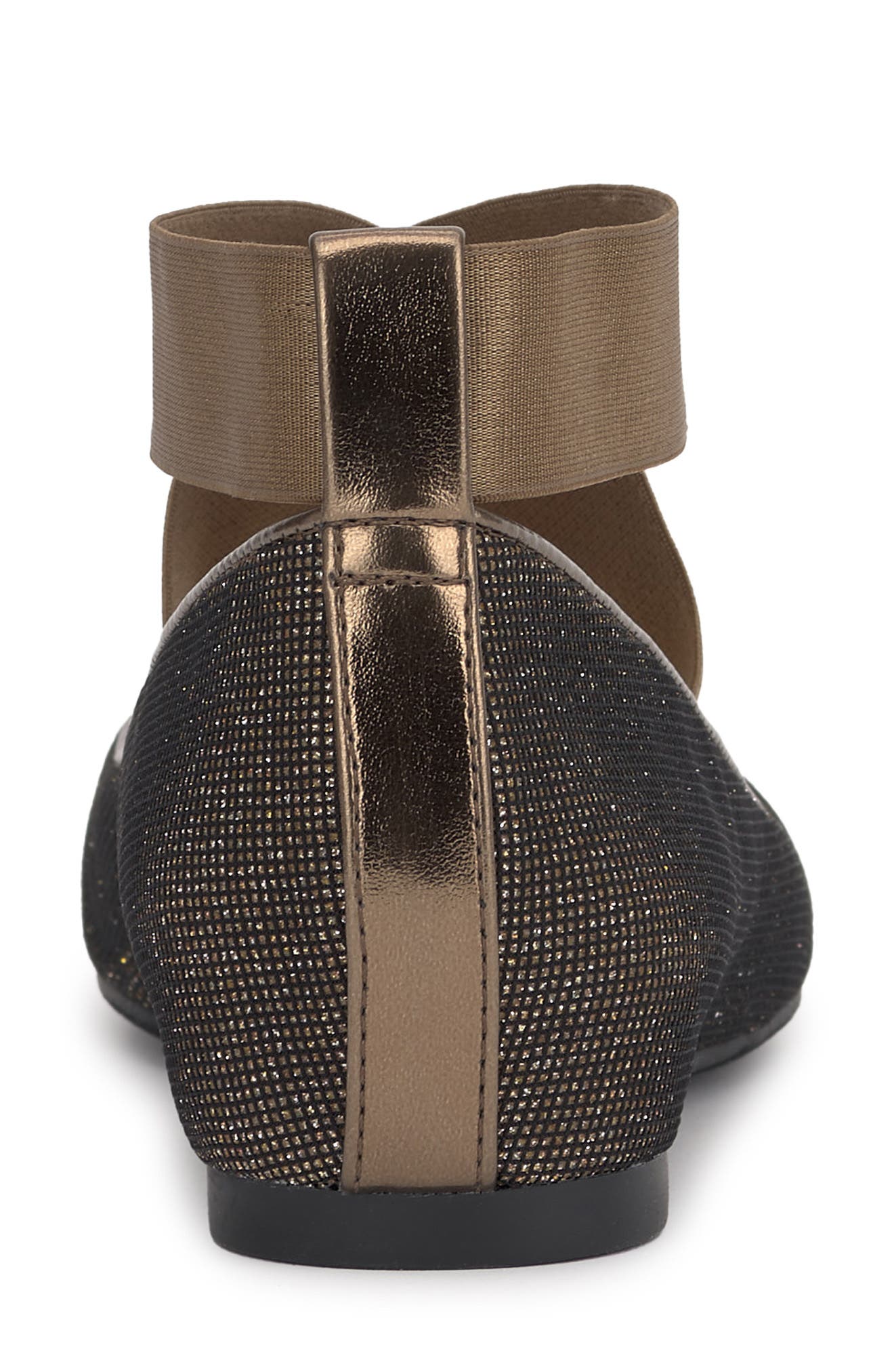 Manday Ankle Strap Ballet Flat, Alternate, color, BRONZE/BLACK