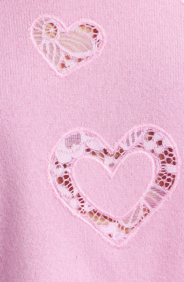 LoveShackFancy Parson Heartfelt Wool & Cashmere Sweater, Alternate, color, 