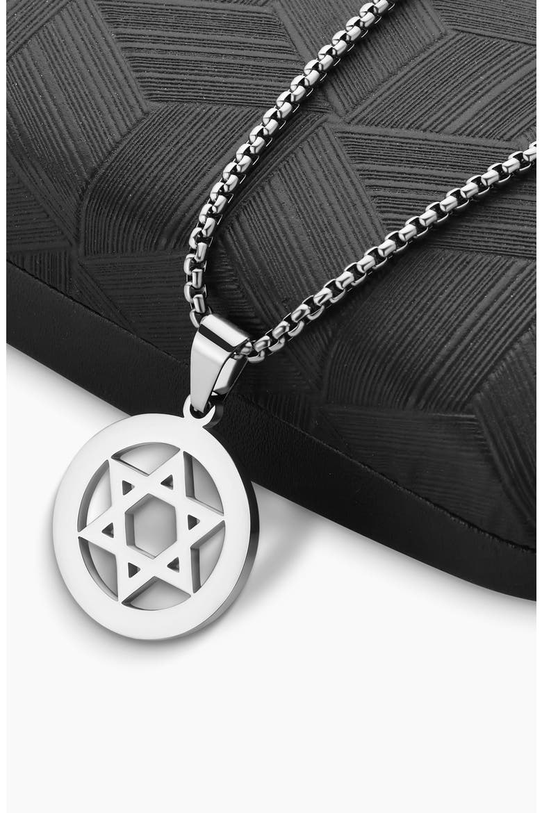 Star of David Pendant Necklace, Alternate, color, SILVER