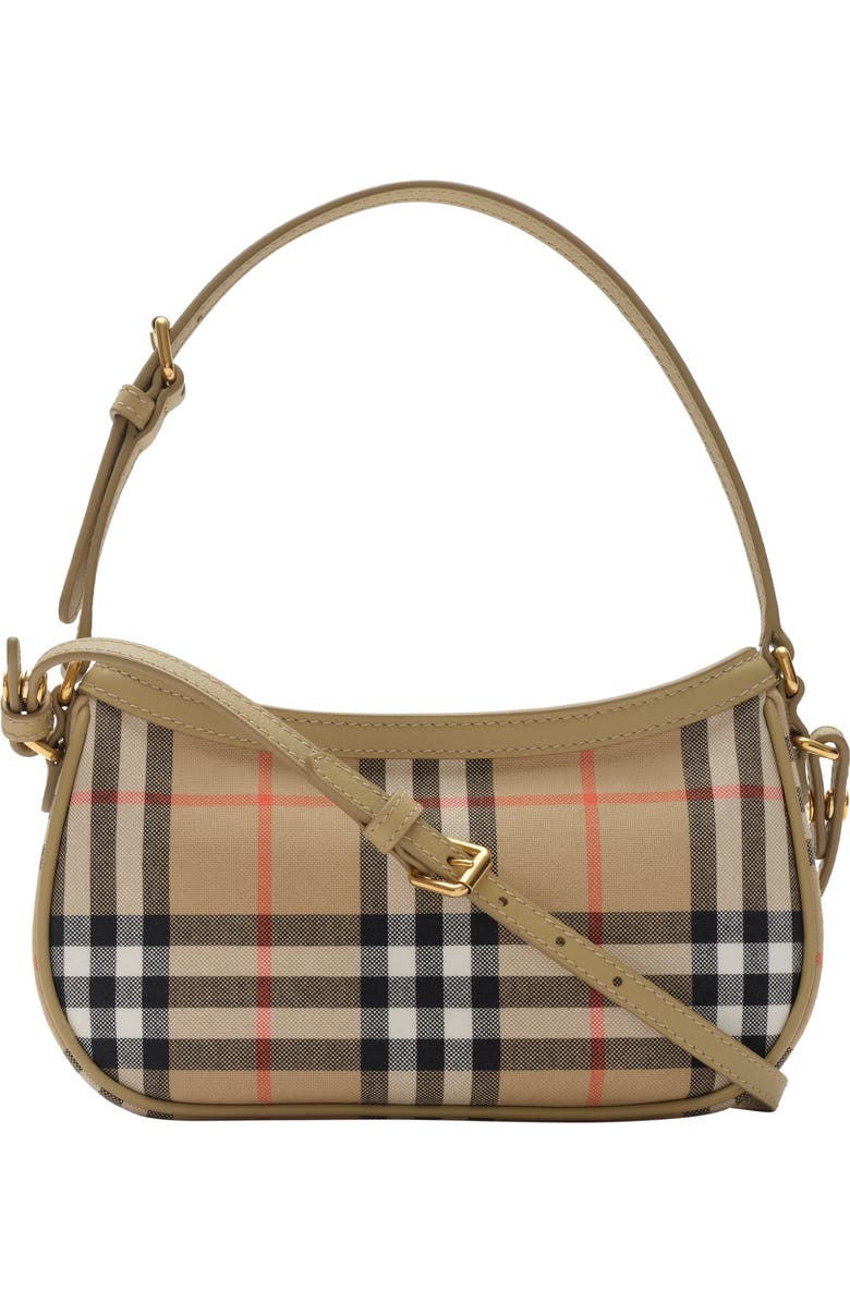 Burberry Check Shoulder Bag, Alternate, color, Sand Beige