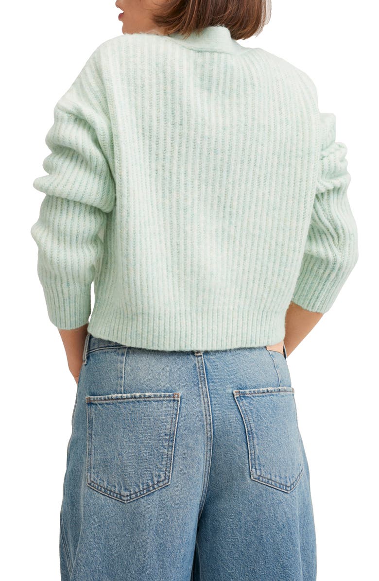 MANGO Ribbed Crop Cardigan, Alternate, color,