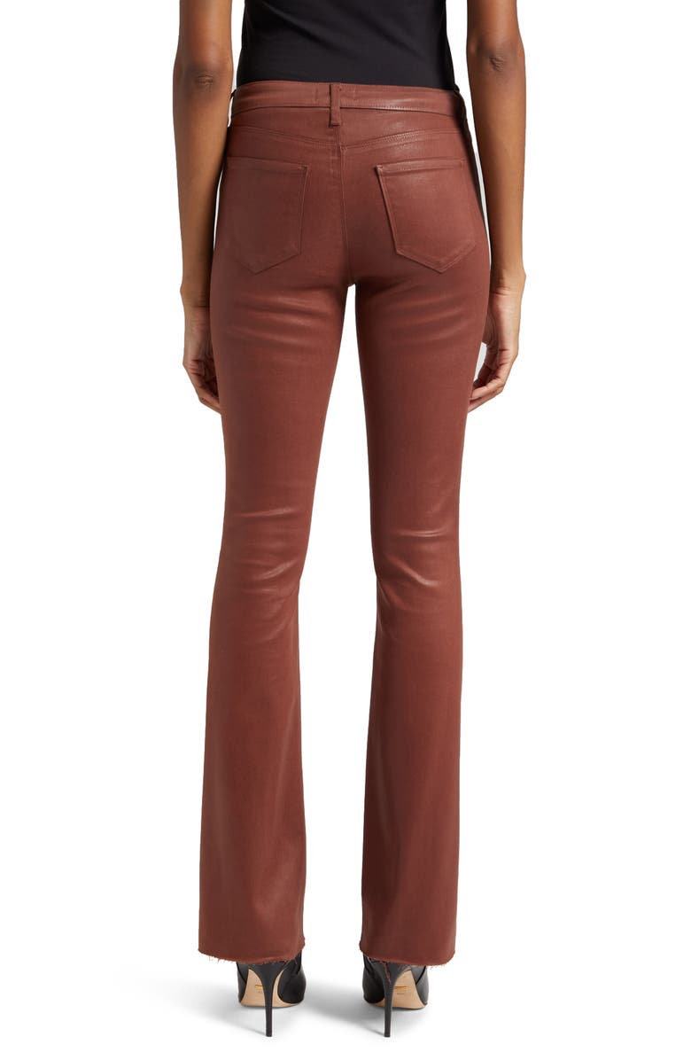 L'AGENCE Ruth High Waist Straight Leg Pants, Alternate, color, Dark Cinnamon Coated