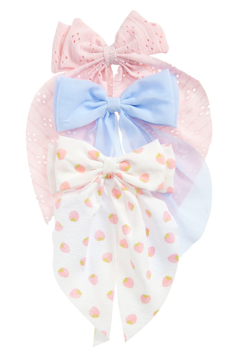 Kids' 3-Pack Bow Hair Clips, Main, color, PINK COMBO