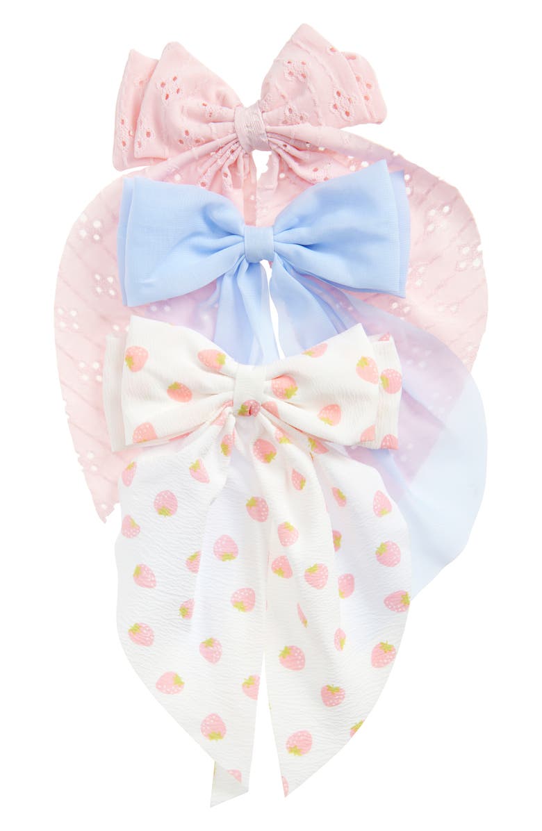 Capelli New York Kids' 3-Pack Bow Hair Clips, Main, color, Pink Combo