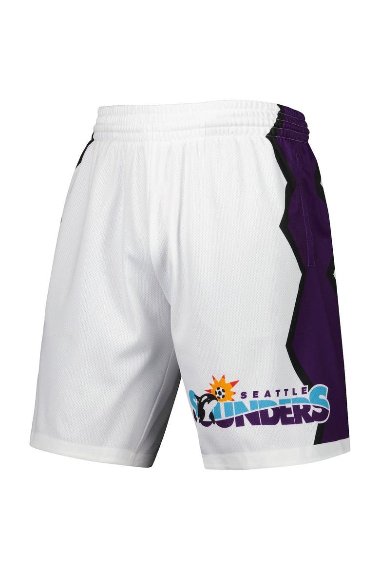 Men's Mitchell & Ness White Seattle Sounders FC Swingman Shorts, Alternate, color, White