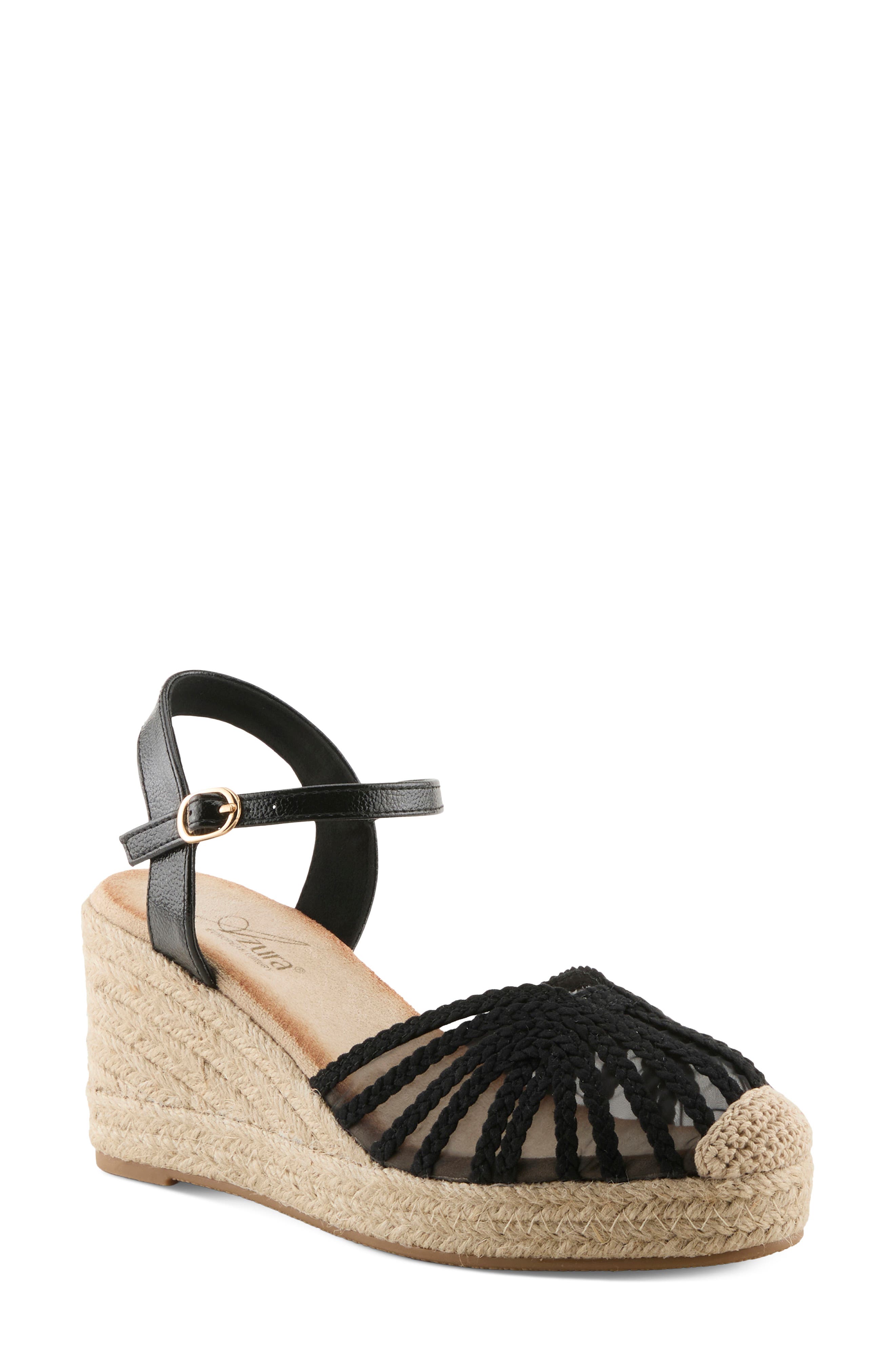 AZURA BY SPRING STEP Espalli Espadrille Wedge, Main, color, Black