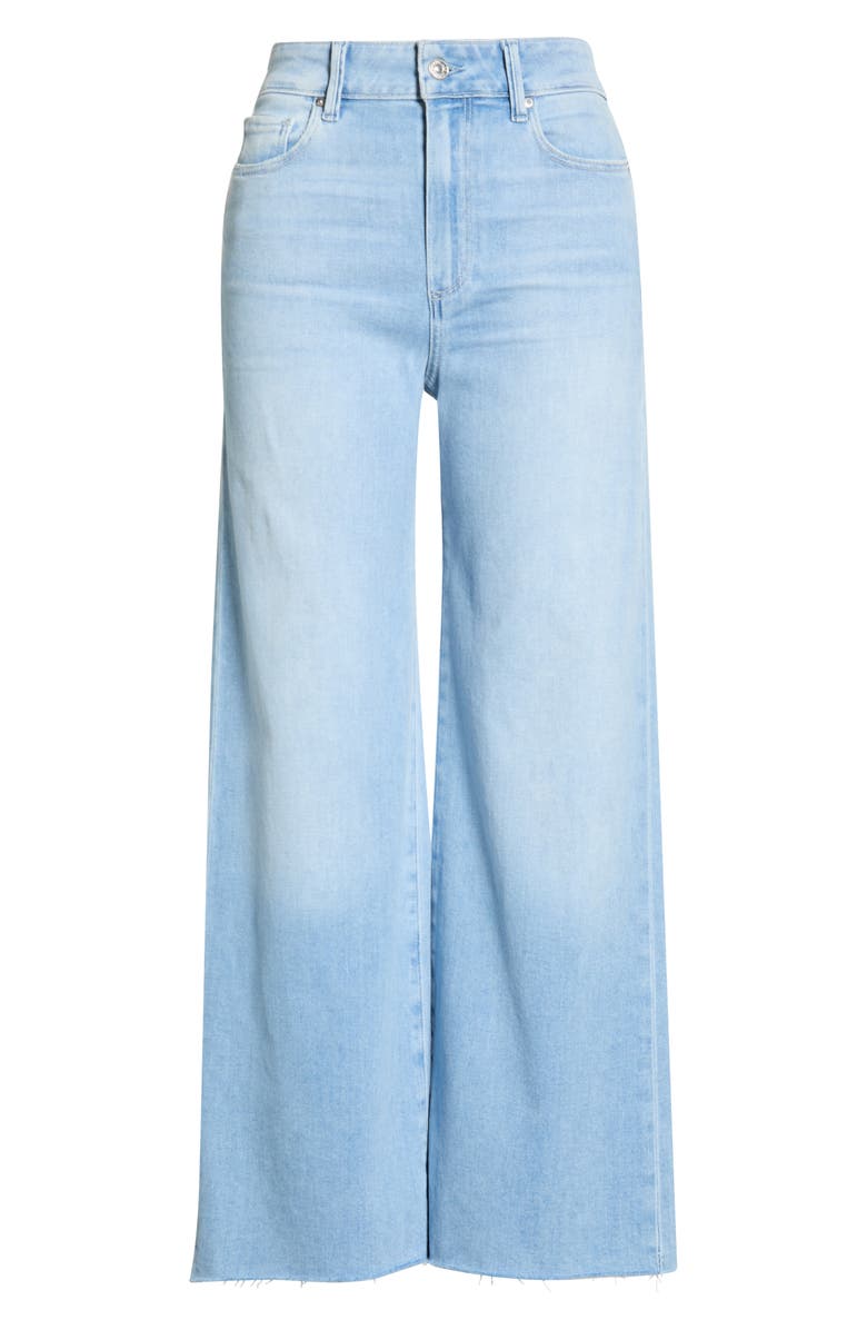 PAIGE Anessa Raw Hem Wide Leg Jeans, Main, color, Santorini Sky
