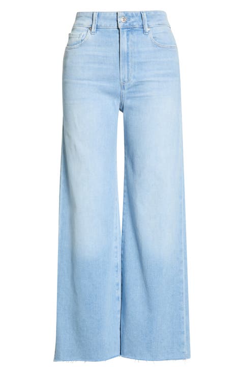 Anessa Raw Hem Wide Leg Jeans (Santorini Sky) (Petite)