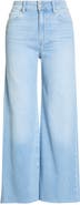 PAIGE Anessa Raw Hem Wide Leg Jeans