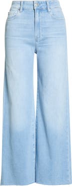 PAIGE Anessa Raw Hem Wide Leg Jeans