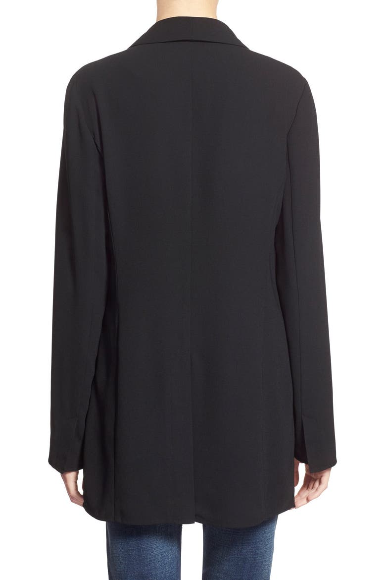 Long Tuxedo Blazer, Alternate, color, BLACK