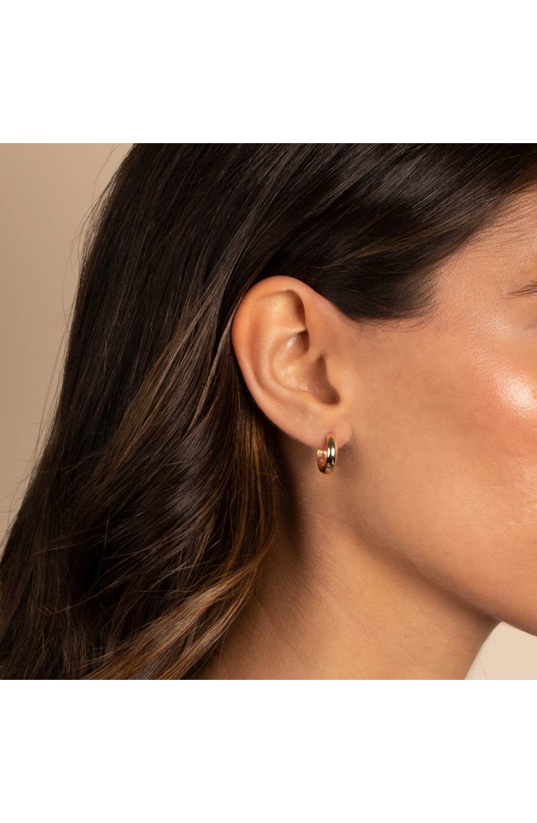 BY ADINA EDEN Solid Wide Rounded Huggie Earring 14K, Alternate, color, 