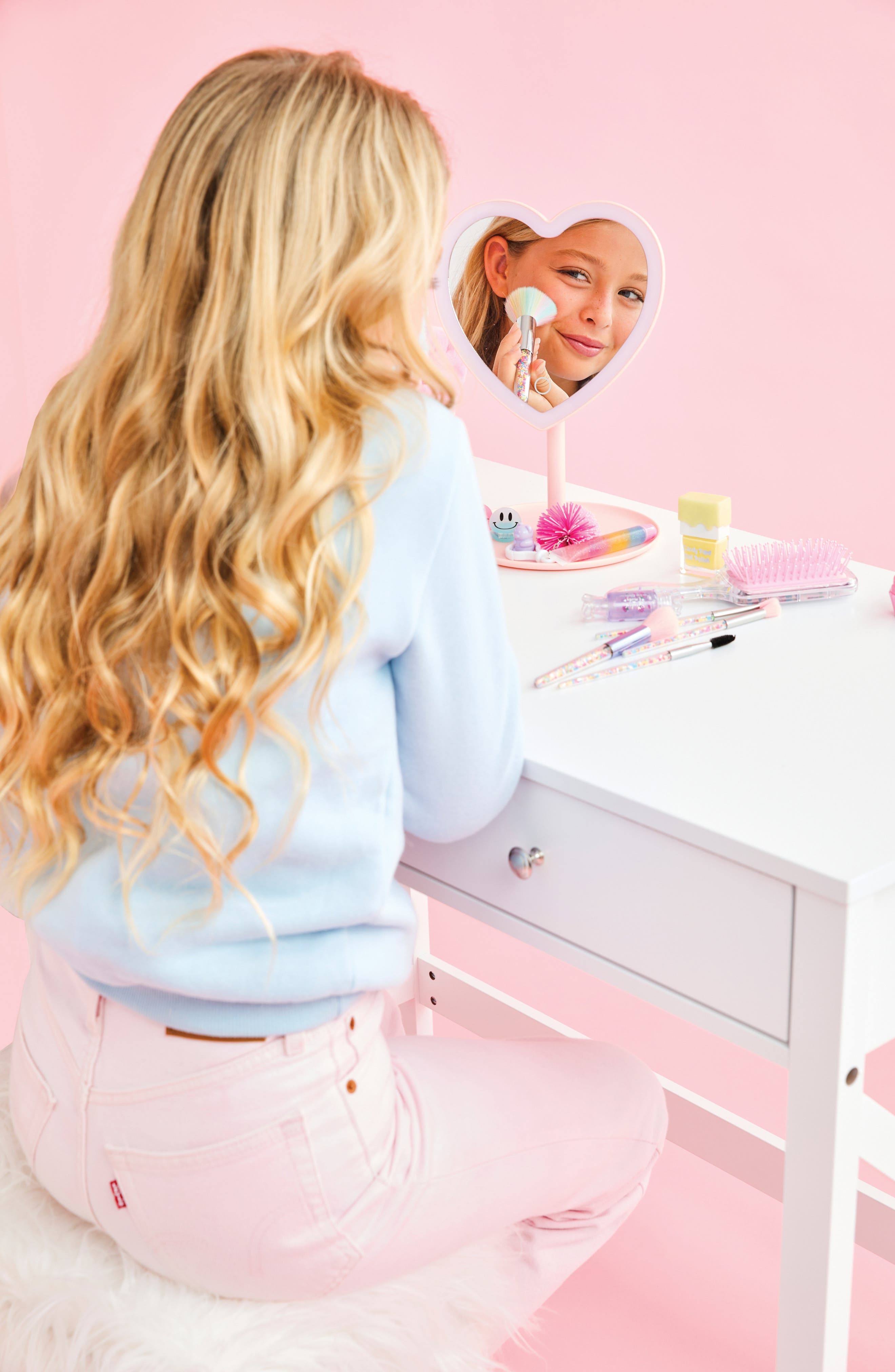 Iscream Kids' Heart Shaped Vanity Mirror, Alternate, color, 