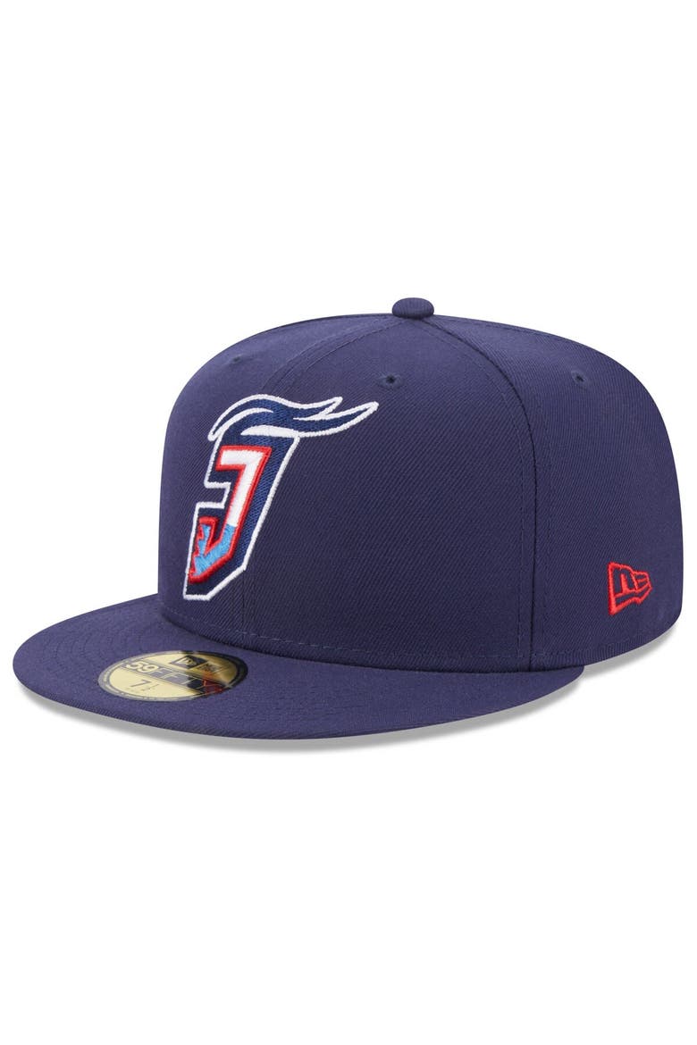 Men's New Era Navy Jacksonville Jumbo Shrimp Authentic Collection Alternate Logo 59FIFTY Fitted Hat, Main, color, Navy