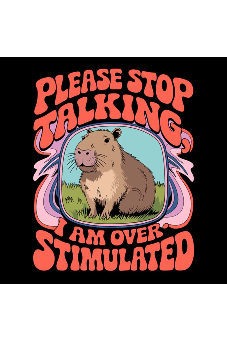 Men's Lost Gods Overstimulated Capybara  Graphic T-Shirt, Alternate, color, Black
