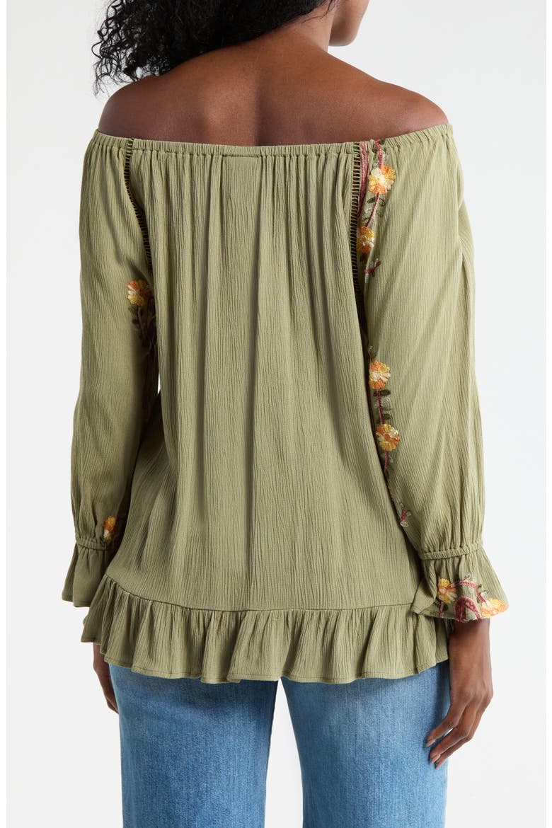 Paisley Embroidered Top, Alternate, color, OLIVE