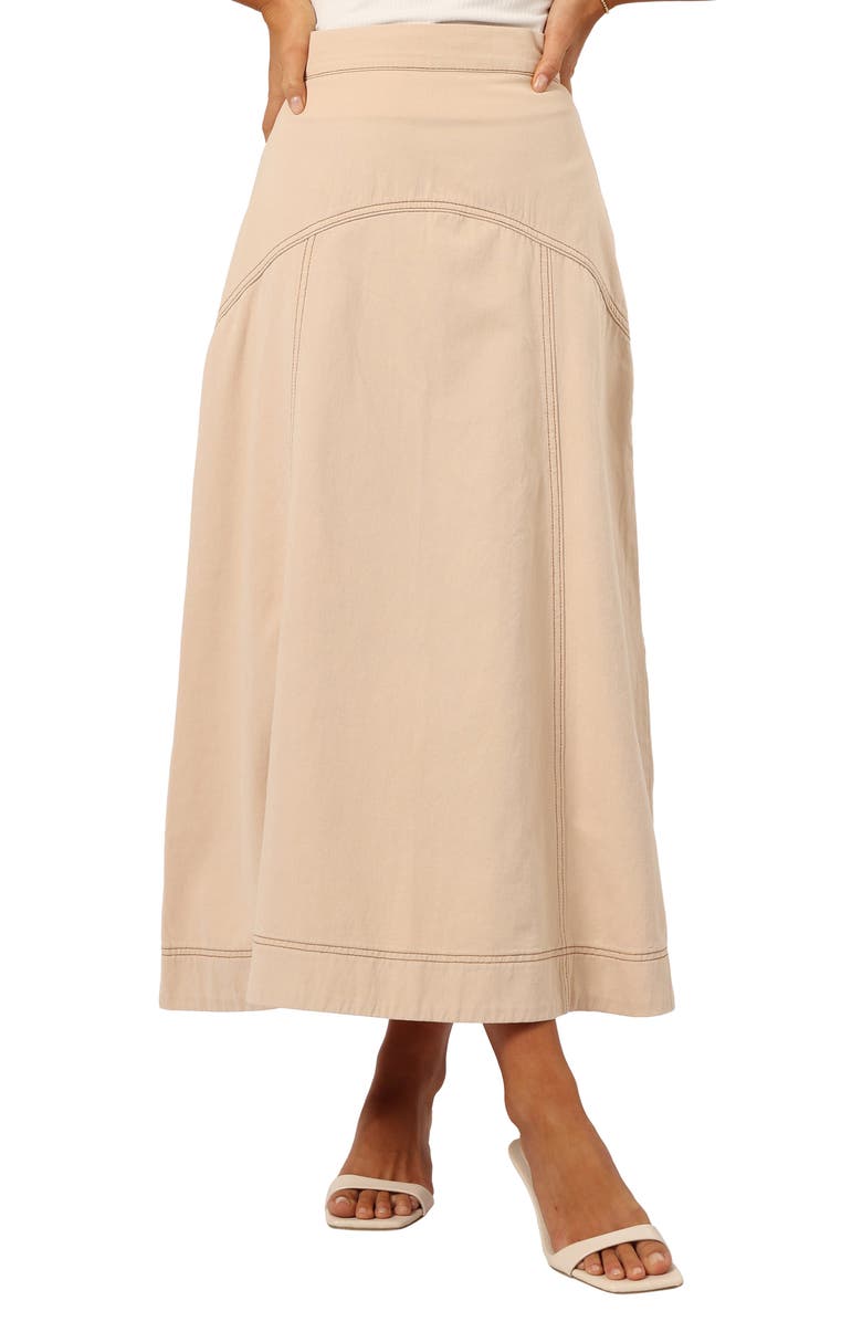Petal & Pup Mariela Denim Midi Skirt, Main, color, 