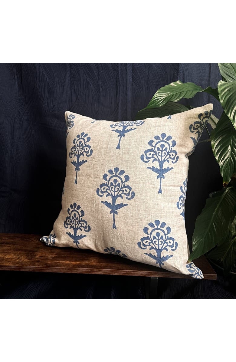 Banyan & Birch Blue Harmony Pure Linen Throw Pillow Cover, Alternate, color, Blue