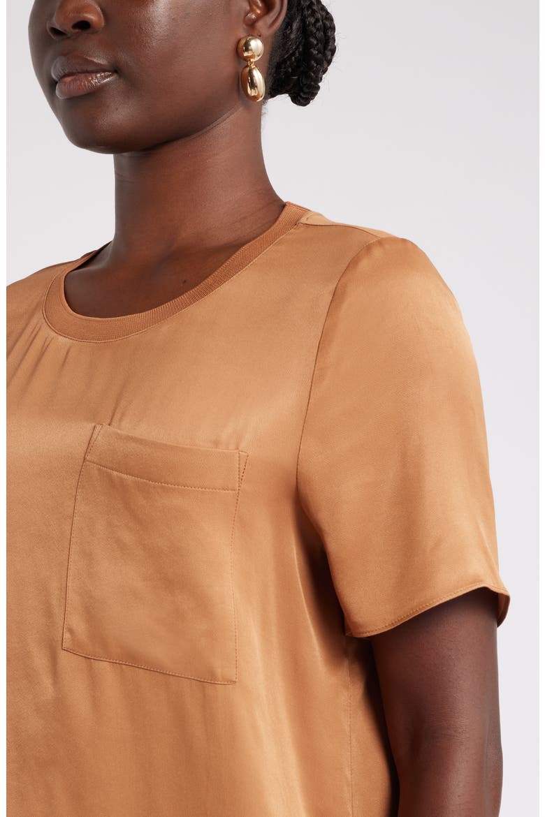 Woven Pocket T-Shirt, Alternate, color, TAN THRUSH