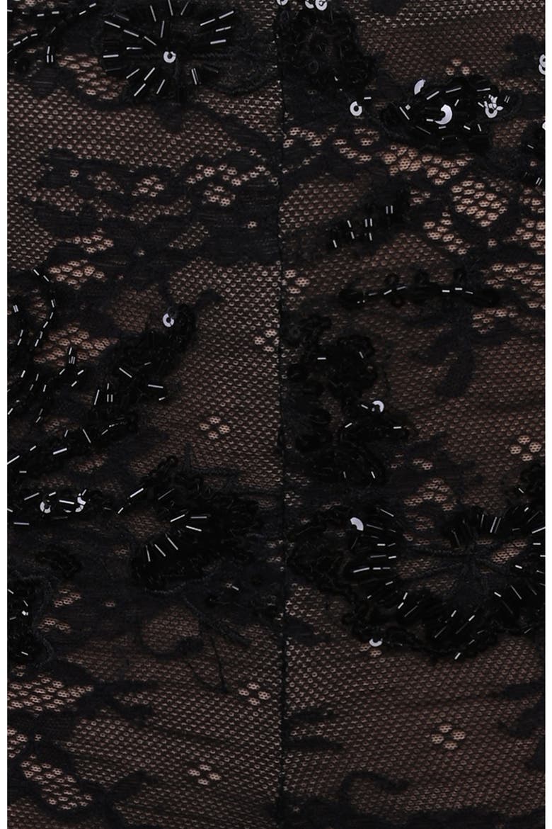 Mariselle Embellished Lace Micro Shorts, Alternate, color, BLACK