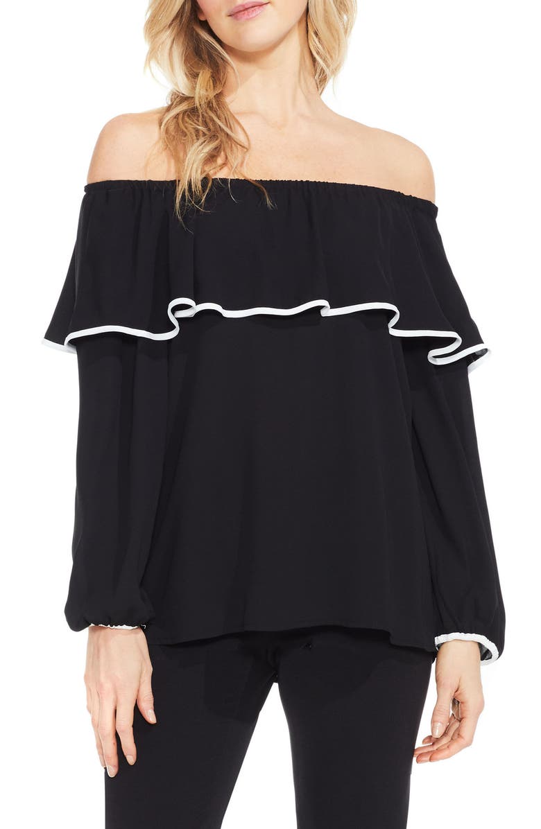 Vince Camuto Ruffle Off the Shoulder Blouse, Main, color, 