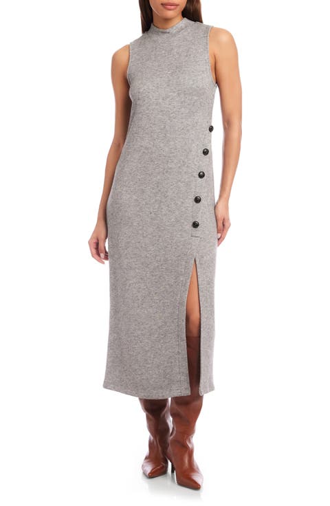 Lauren Button Detail Sleeveless Dress