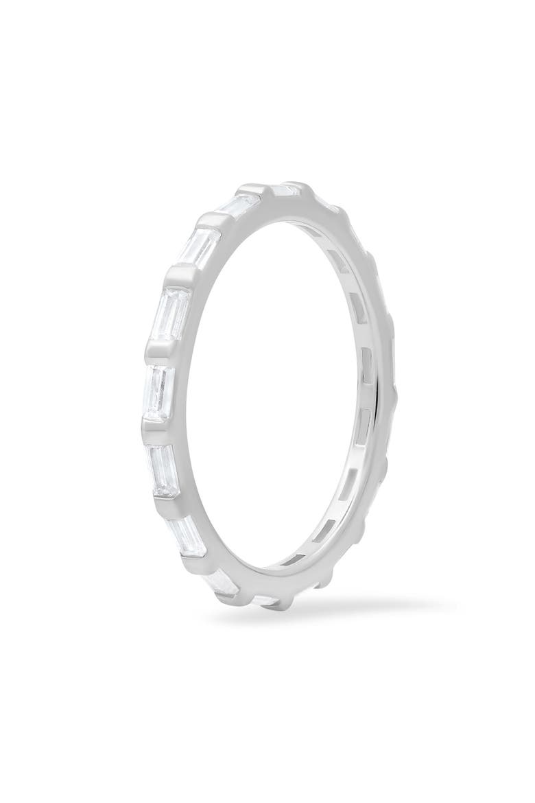 Sterling Silver CZ Baguette Infinity Band Ring, Alternate, color, SILVER